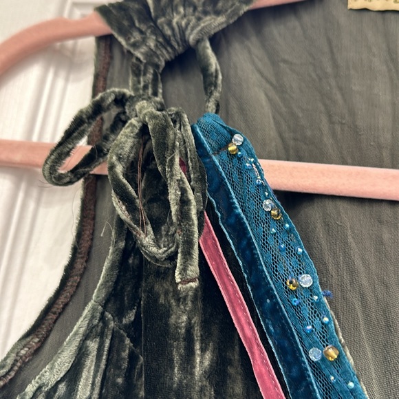 Miss Me boho crushed velvet short sleeve  small top gorgeous - Picture 2 of 6